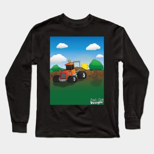 Orange Hunting Truck Cartoon Long Sleeve T-Shirt